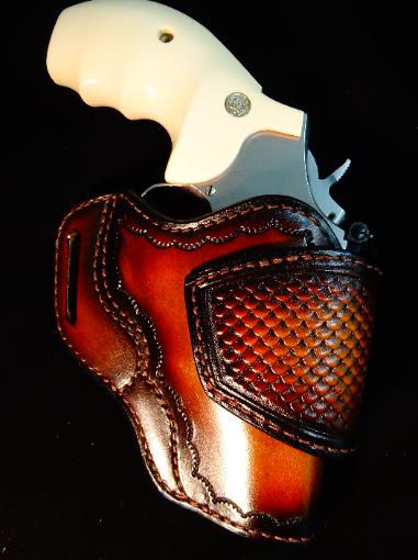 Custom leather revolver holsters